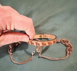 Highland Cow Thin Leather Bracelet And 2 Leather Clasp Bracelets. Lot Of 3